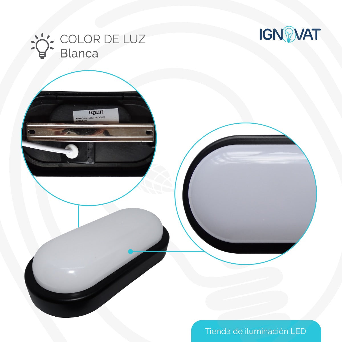 Aplique de pared sobreponer Tortuga Borde Negro