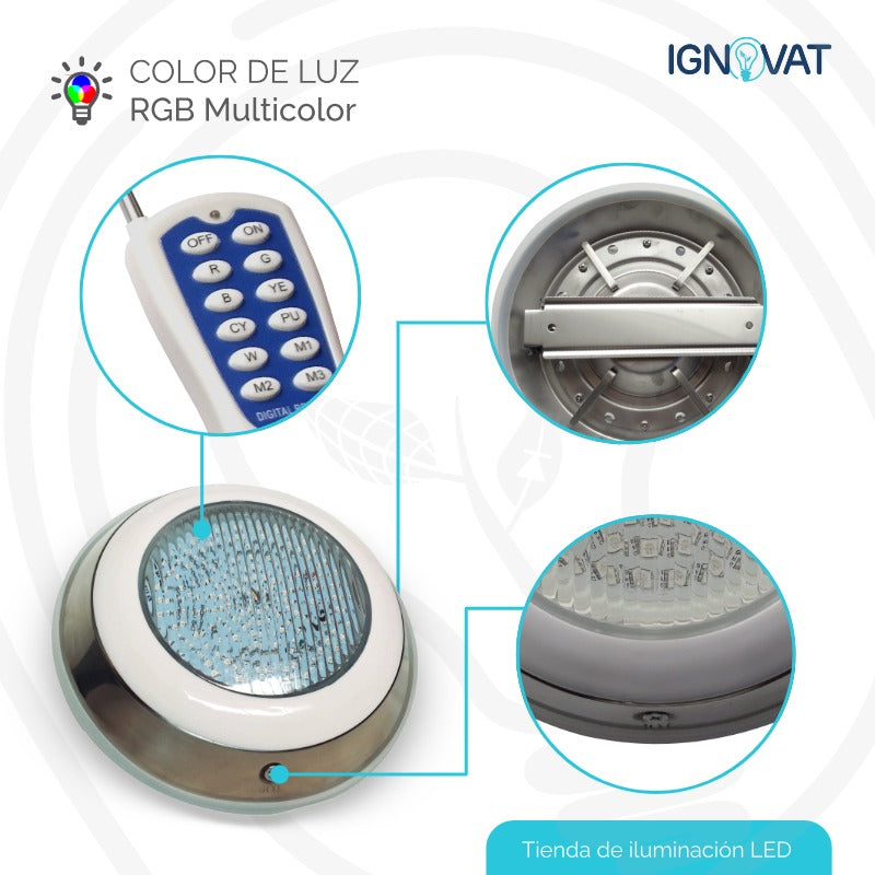 Luz LED sumergible para piscina moderna