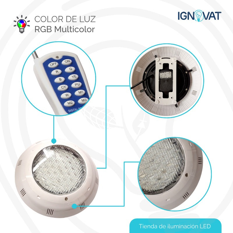 Luz LED sumergible para piscina moderna