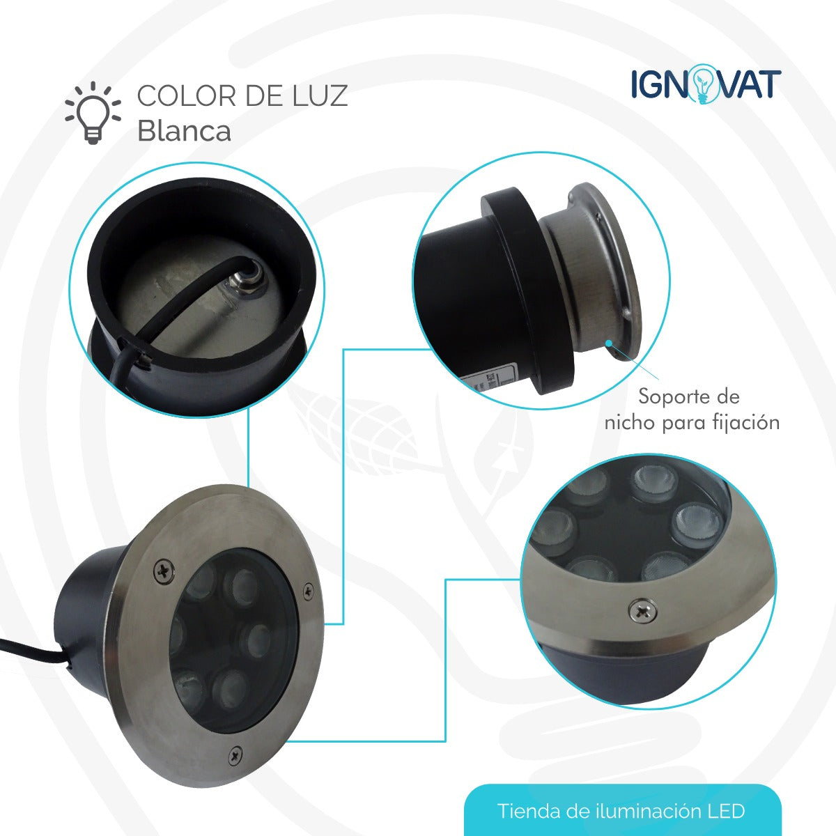 Luminaria resistente al agua para fuente decorativa