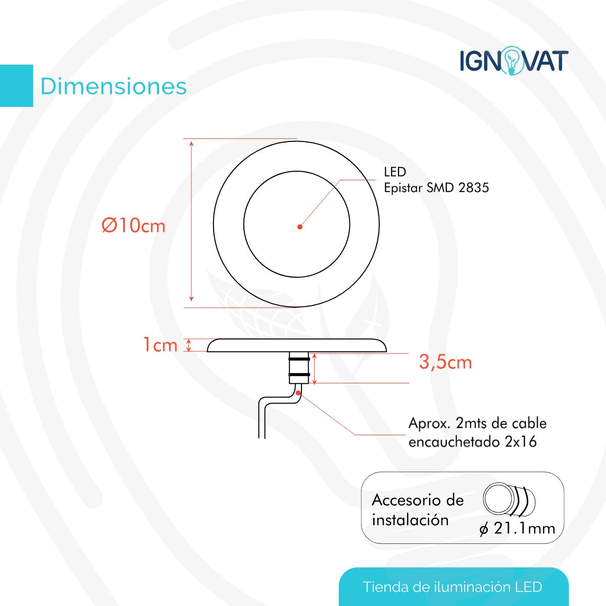 Luz LED sumergible para piscina moderna