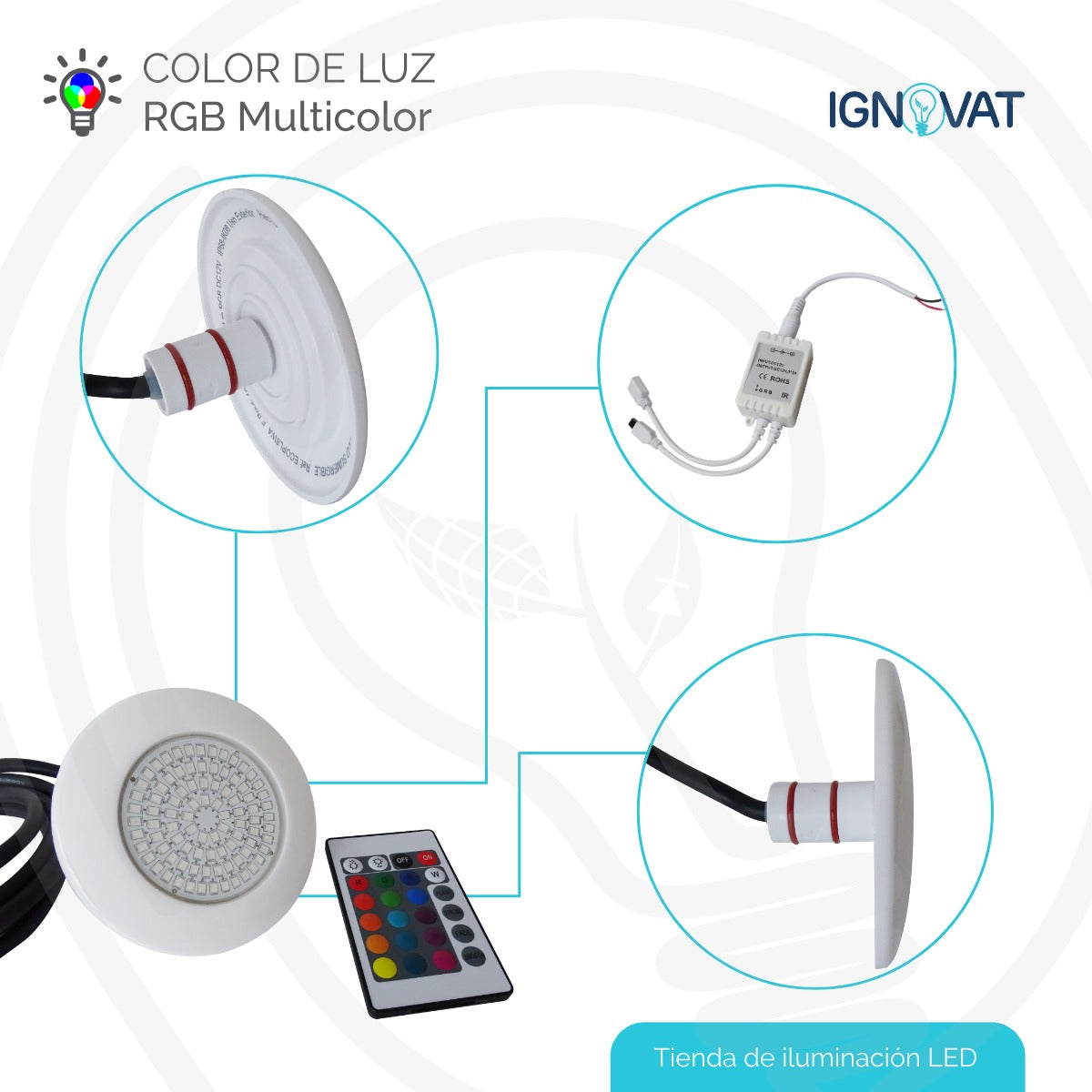 Luminaria resistente al agua para fuente decorativa