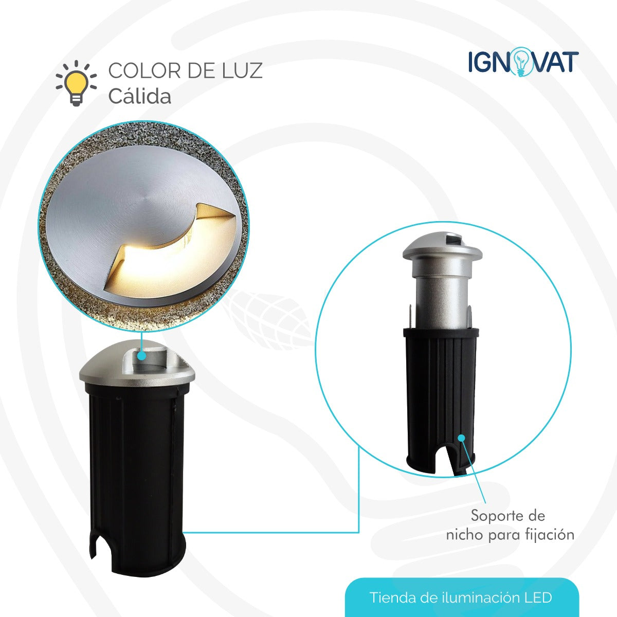 Luminaria LED de piso, diseño moderno y minimalista