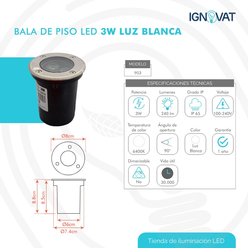 Luminaria LED de piso, diseño moderno y minimalista