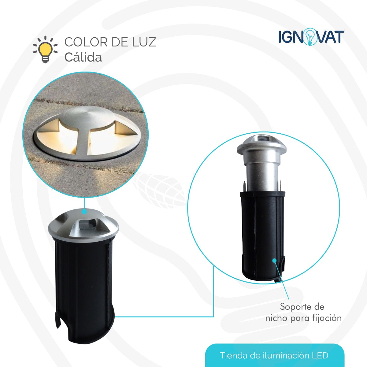 Luminaria LED de piso en ambiente contemporáneo