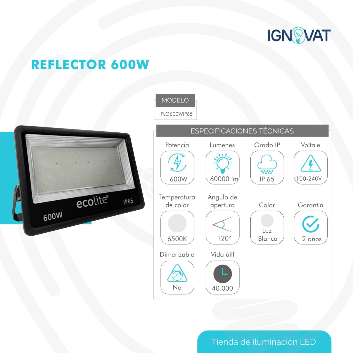Luminaria LED de alta potencia para fábricas