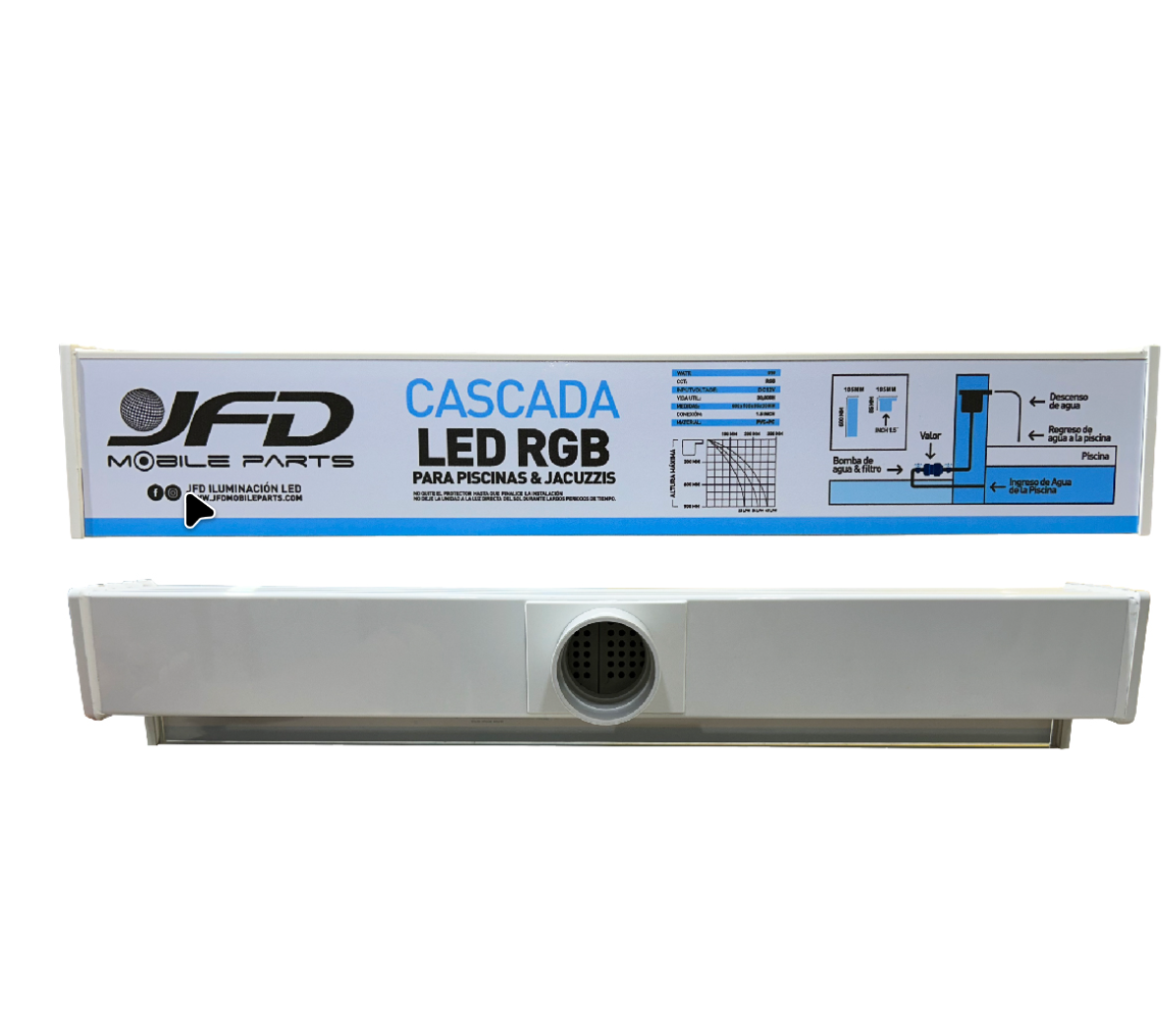 Cascada para Piscina Led de 9w Luz RGB Multicolor de 60cm