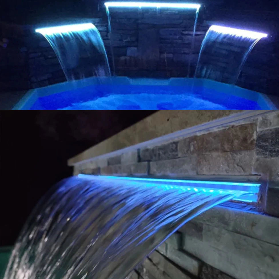 Cascada para Piscina Led de 18W Luz RGB Multicolor 150cm