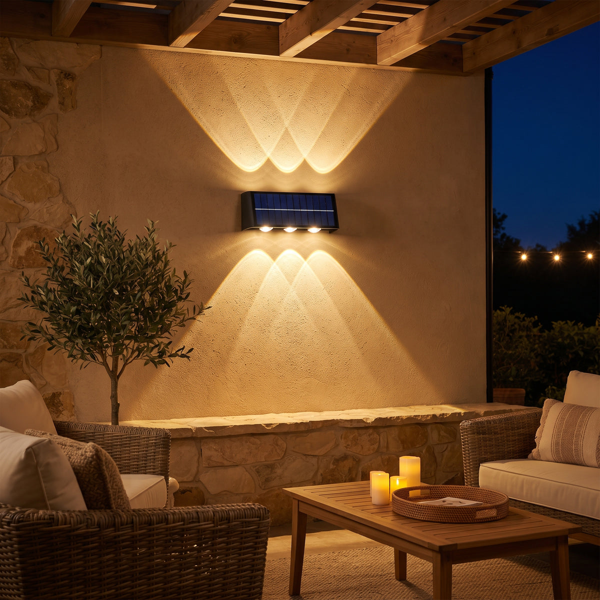 Aplique Solar LED de Pared 3W - Luz Cálida 3000K