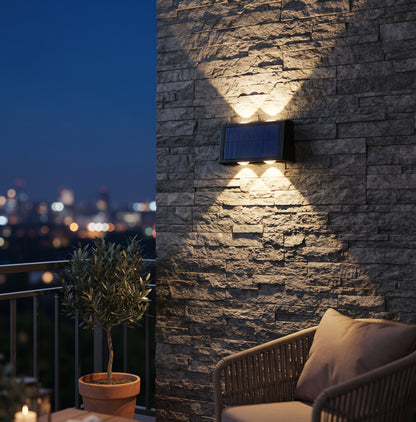 Aplique Solar LED de Pared 2W - Luz Cálida 3000K | Resistente IP65