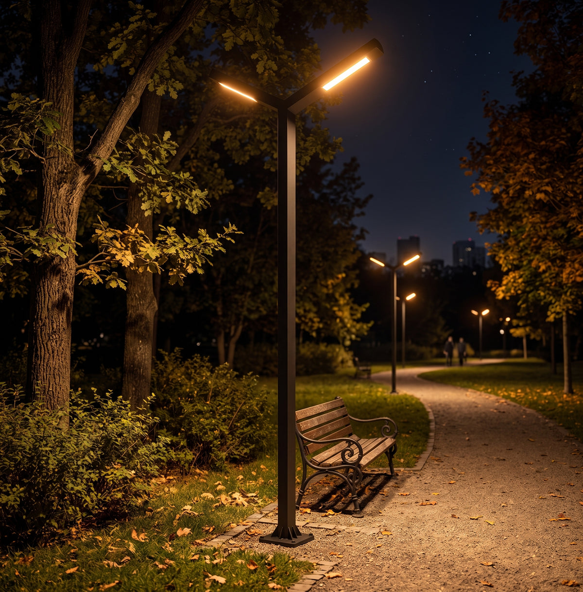 Lámpara Exterior LED Doble Salida 2x30W - Luz Neutra 4000K | Diseño Arquitectónico en Y