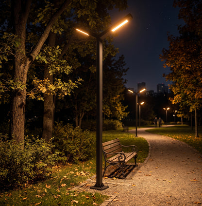 Lámpara Exterior LED Doble Salida 2x30W - Luz Neutra 4000K | Diseño Arquitectónico en Y
