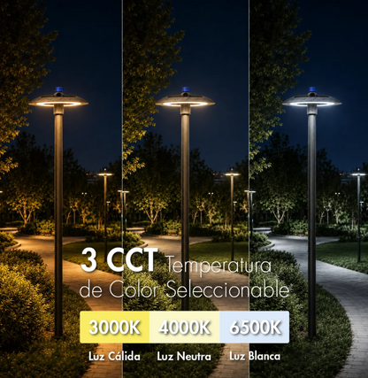 Lámpara LED para Parques 50W/100W Ajustable - 3 Tonos de Luz (3CCT) y Fotocelda