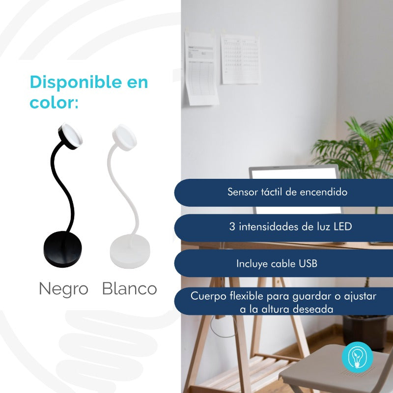 Lámpara de escritorio LED con puerto USB integrado