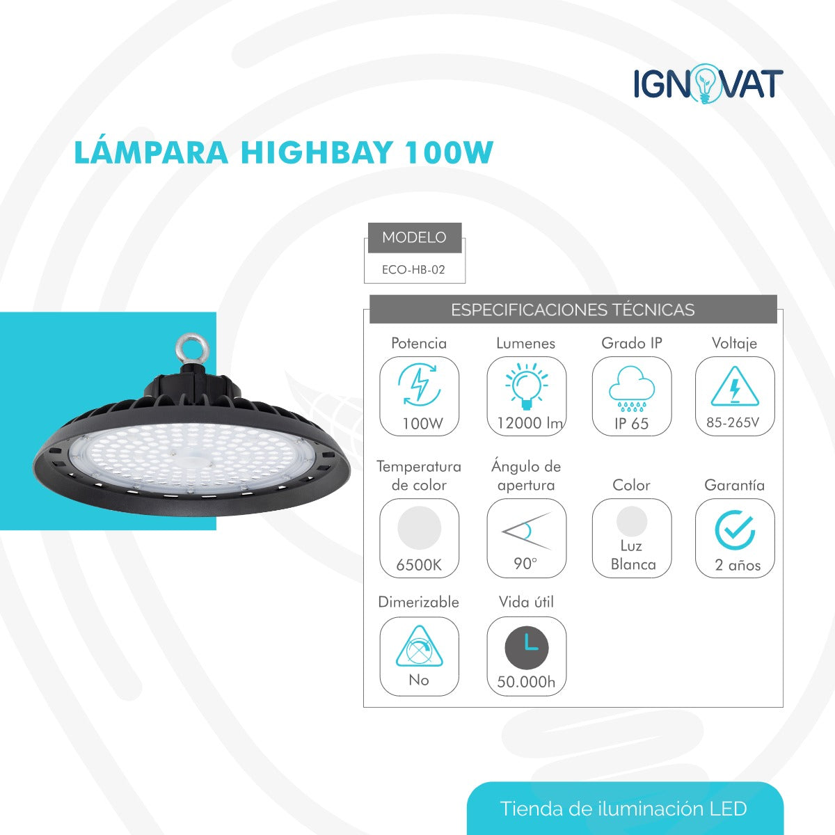 Lámpara highbay LED para almacenes y fábricas