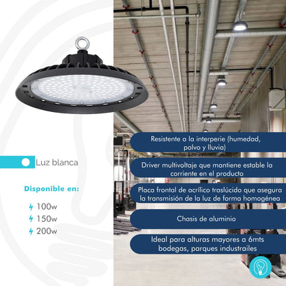 Lámpara industrial LED highbay, alto rendimiento