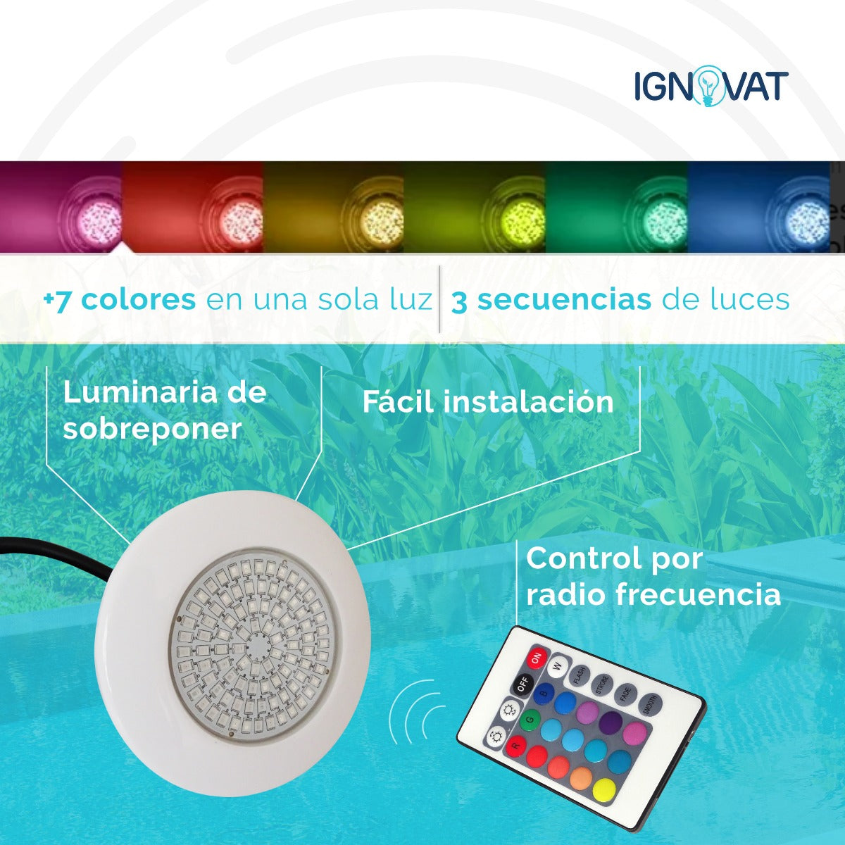 Luminaria resistente al agua para fuente decorativa