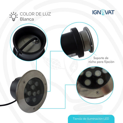 Luz LED sumergible para piscina moderna