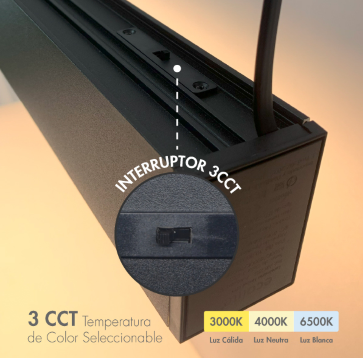 Luminaria lineal LED 3 CCT 42W
