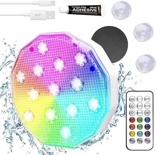 Luminaria Sumergible de 1W Recargable - RGB con control