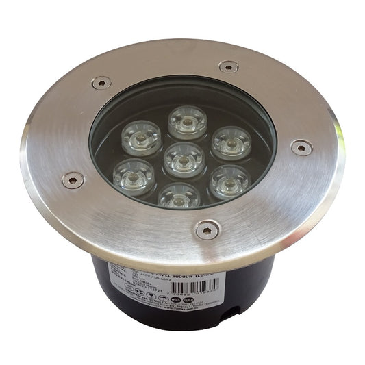 Luminaria de Piso de 7W en Acero Inoxidable - Luz Calida para Nicho