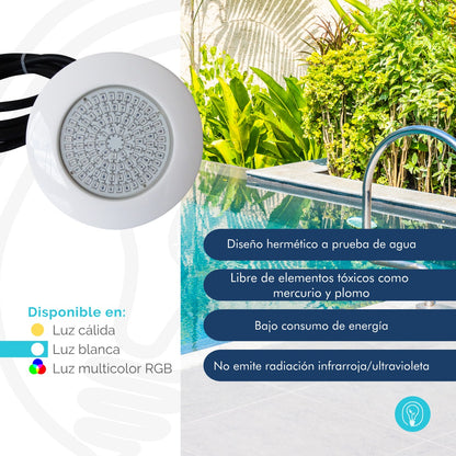 Luminaria Subacuática de 8W en ABS - Iluminación RGB Sumergible para Piscina y Jacuzzi