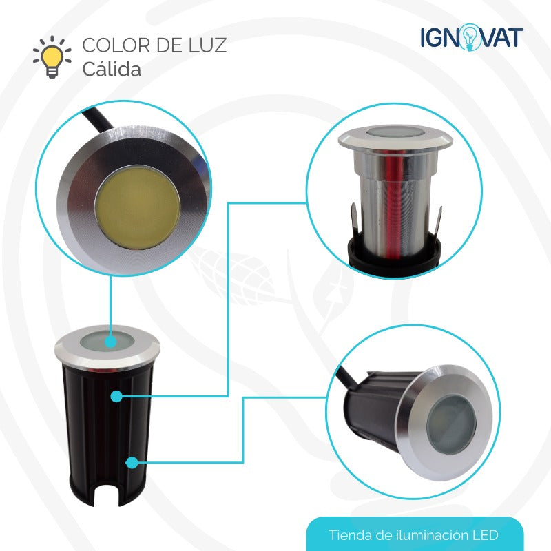 Luminaria de Piso Mini de 1W en Acero Inoxidable - Luz Cálida para Nicho