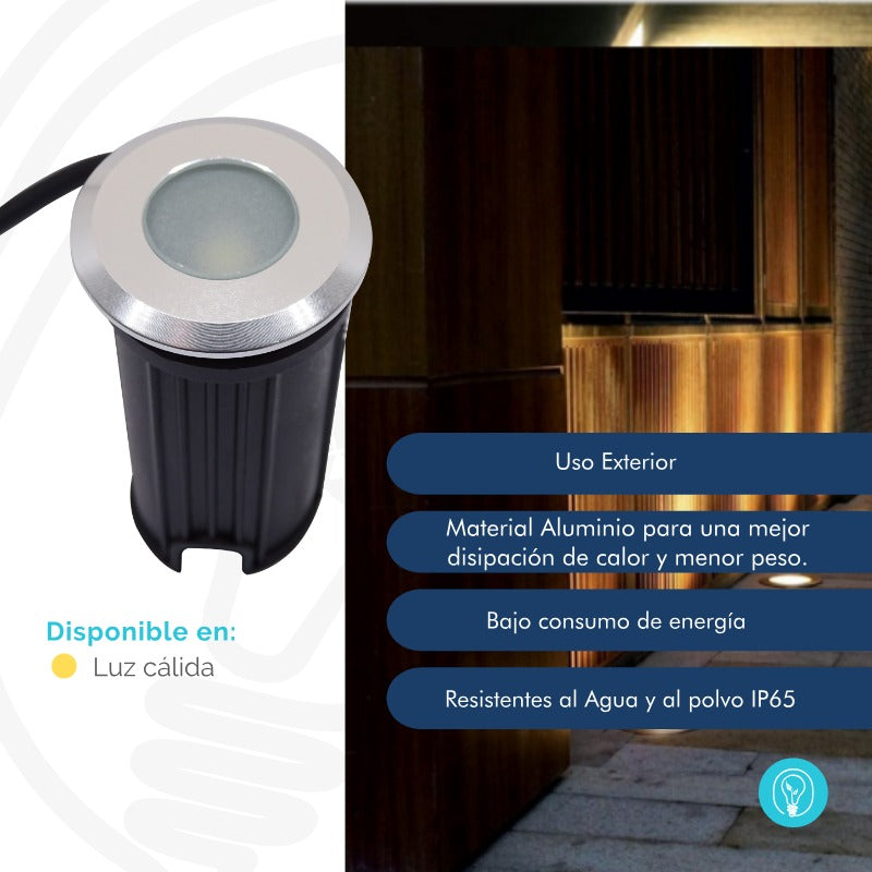 Luminaria de Piso Mini de 1W en Acero Inoxidable - Luz Cálida para Nicho