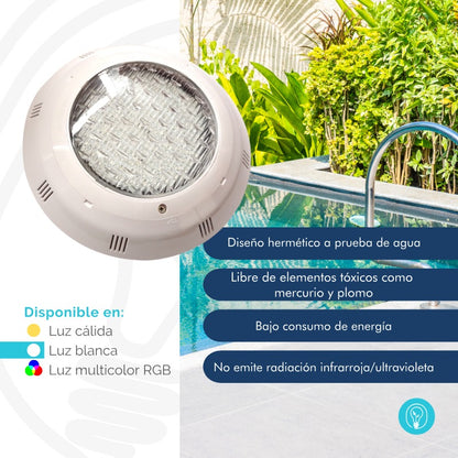 Luminaria Subacuática de 24W en ABS - Iluminación RGB Sumergible para Piscina y Jacuzzi