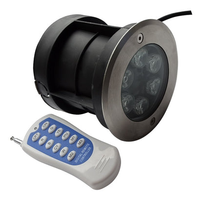 Luminaria Sumergible LED 6W RGB Multicolor en Acero inoxidable Para Piscina y Jacuzzi